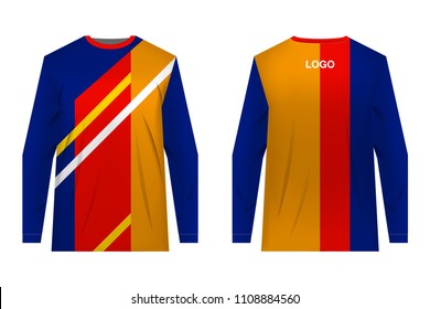 Templates jersey for mountain biking. Jersey for motocross, extreme cycling, downhill. Sublimation print. Sportswear design. Design for competition, team wearing.