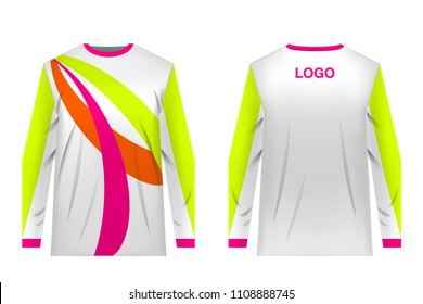 Templates jersey for mountain biking. Jersey for motocross, extreme cycling, downhill. Sublimation print. Sportswear design. Design for competition, team wearing.