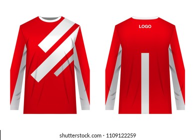 Templates jersey for mountain biking. Jersey for motocross, extreme cycling, downhill. Sublimation print. Sportswear design. Design for competition, team wearing.