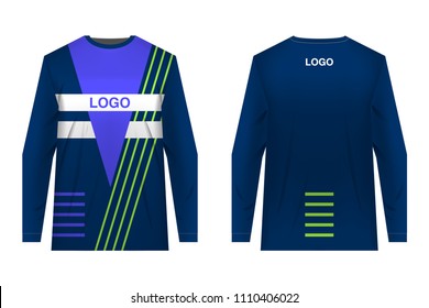 Templates jersey for mountain biking. Jersey for motocross, extreme cycling, downhill. Sublimation print. Sportswear design. Design for competition, team wearing.