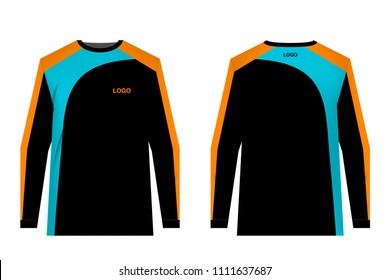 Templates jersey for mountain biking. Jersey for motocross, extreme cycling, downhill. Sublimation print. Sportswear design. Design for competition, team wearing.
