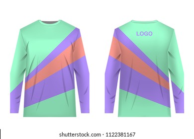 Templates jersey for mountain biking. Jersey for motocross, extreme cycling, downhill. Sublimation print. Sportswear design. Design for competition, team wearing.