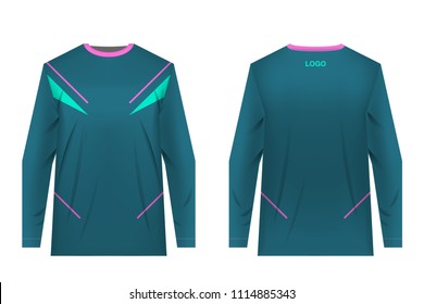 Templates jersey for sublimation print. Sportswear design. Design for competition, team wearing, training.