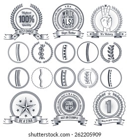 Templates labels, logos, frames, banners in the old school, retro style. Text and elements can be easily replaced with your own.