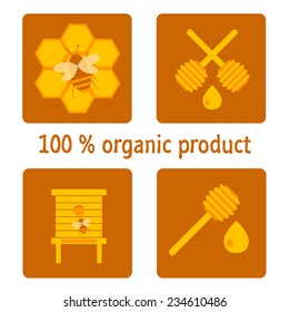 Templates for logos, emblems, booklets or badges with beekeeping things