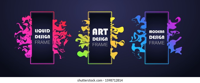 Templates modern design liquid abstract frames, banners. Vector illustration. EPS 10