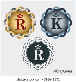 Templates monograms for various design projects. Elegant emblem for hotels, restaurants, bars, and public institutions. The logo on brochures, presentations, invitation cards.
