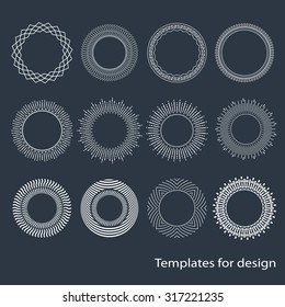 Templates monograms for various design projects. The file contains samples of brushes to create them.  Elegant emblem for logos of restaurants, boutiques, hotels and registration booklets.