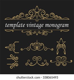 Templates monograms for various design projects. Elegant emblem for hotels, restaurants, bars, and public institutions. The logo on brochures, presentations, invitation cards.