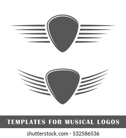 Templates for music labels isolated on white background. Vector illustration