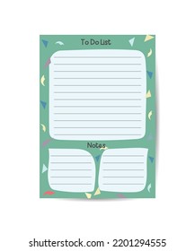 Templates for notes to do list with celebration element illustration vector