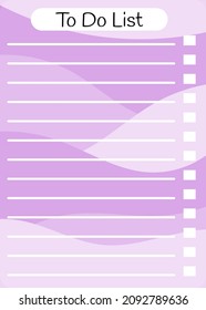 Templates for notes, to-do lists. Organizer, planner, schedule. Abstract vector background in trendy modern abstract style. Purple trendy tones.