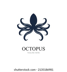 Templates for octopus logos, labels and emblems Vector illustration.