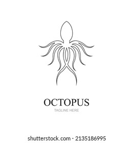 Templates for octopus logos, labels and emblems Vector illustration.