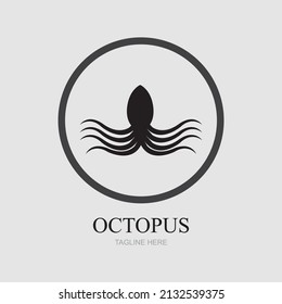 Templates for octopus logos on gray background