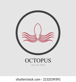 Templates for octopus logos on gray background