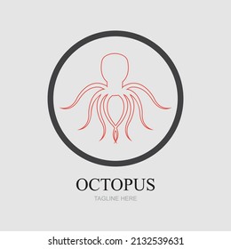 Templates for octopus logos on gray background