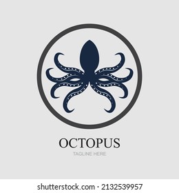 Templates for octopus logos on gray background