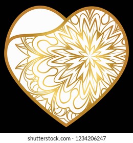 Templates Of Openwork Decorative Hearts For Laser Or Plotter Cutting. Vector Illustration. Wedding Invitation