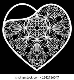 Templates Of Openwork Decorative Hearts For Laser Or Plotter Cutting. Vector Illustration. Wedding Invitation