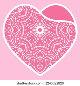 Templates Of Openwork Decorative Hearts For Laser Or Plotter Cutting. Vector Illustration. Wedding Invitation