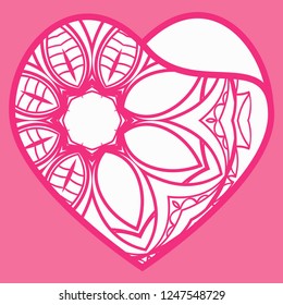 Templates Of Openwork Decorative Hearts For Laser Or Plotter Cutting. Vector Illustration. Wedding Invitation