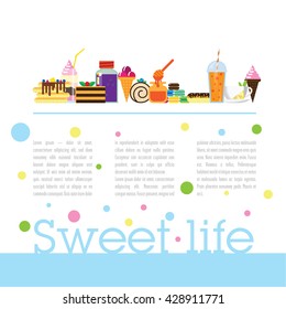 Templates page design with sweets