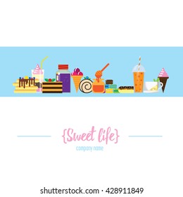 Templates page design with sweets.