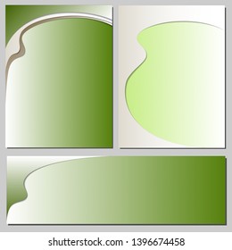 Templates with paper cut effects. For presentation, slide show background, flyer and leaflet, corporate report, marketing, advertising, annual report, banner.