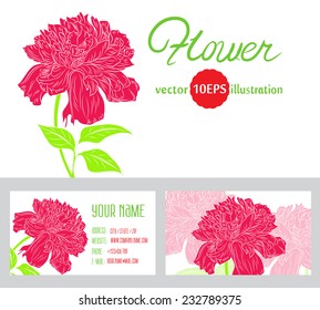 Templates with peony flowers Abstract decoration background with space for your text. Suitable for various designs, invitation, thank you card, save the date cards and scrapbooking. Vector 10 EPS