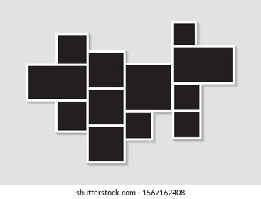 Templates photo collage image frames for photo or Picture montage. Picture montage abstract. Vector illustration