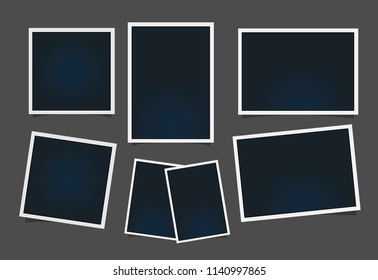 Templates for photo, square frame vector 