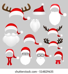 Templates For Picture Reindeer Antlers And A Hat With A Beard An
