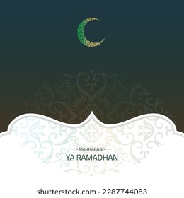 Templates Ramadan Kareem Greeting with islamic beckground