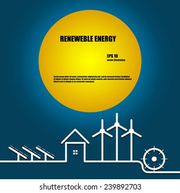 Templates for renewable energy or ecology logo, booklet or flyer.