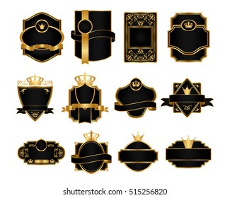 Templates. Royal vintage label. set