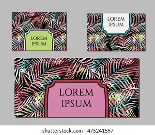 Templates set. Business cards, invitations and banners. Oriental design Layout