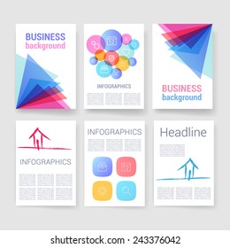 Templates. Set of Flyer, Brochure Design Templates. Mobile Technologies, Applications and Infographic Concept. Modern flat design icons for mobile or smartphone on a light background. 