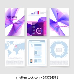 Templates. Set of Flyer, Brochure Design Templates. Mobile Technologies, Applications and Infographic Concept. Modern flat design icons for mobile or smartphone on a light background.