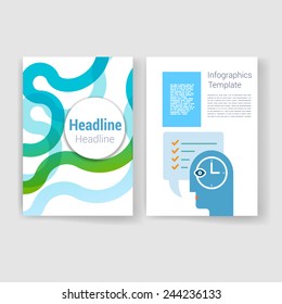 Templates. Set of Flyer, Brochure Design Templates. Mobile Technologies, Applications and Infographic Concept. Modern flat design icons for mobile or smartphone on a light background. 
