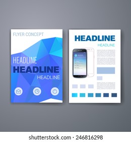 Templates. Set of Flyer, Brochure Design Templates. Mobile Technologies, Applications and Infographic Concept. Modern flat design icons for mobile or smartphone on a light background