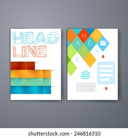 Templates. Set of Flyer, Brochure Design Templates. Mobile Technologies, Applications and Infographic Concept. Modern flat design icons for mobile or smartphone on a light background
