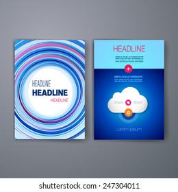 Templates. Set of Flyer, Brochure Design Templates. Mobile Technologies, Applications and Infographic Concept. Modern flat design icons for mobile or smartphone on a light background.