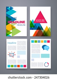 Templates. Set of Flyer, Brochure Design Templates. Mobile Technologies, Applications and Infographic Concept. Modern flat design icons for mobile or smartphone on a light background.