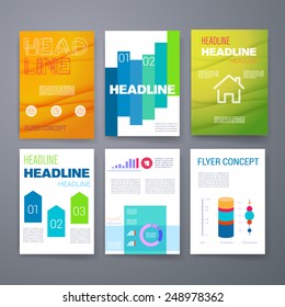 Templates. Set of Flyer, Brochure Design Templates. Mobile Technologies, Applications and Infographic Concept. Modern flat design icons for mobile or smartphone.