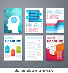 Templates. Set of Flyer, Brochure Design Templates. Mobile Technologies, Applications and Infographic Concept. Modern flat design icons for mobile or smartphone.