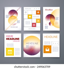 Templates. Set of Flyer, Brochure Design Templates. Mobile Technologies, Applications and Infographic Concept. Modern flat design icons for mobile or smartphone.