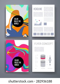 Templates. Set of Flyer, Brochure Design Templates. Mobile Technologies, Applications and Infographic Concept. Modern flat design icons for mobile or smartphone on a light background.