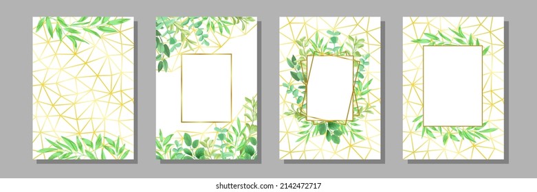 Templates set with Geometric Frame and Greenery