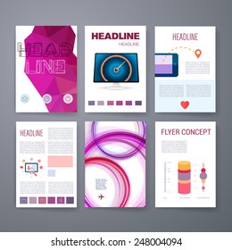 Templates. Set of Web, Mail, Brochure Design Templates. Mobile Technologies, Applications and Infographic Concept. Modern flat design icons for mobile or smartphone on a light background. 